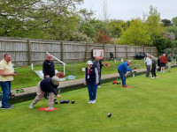 People bowling at the open day in May 2022