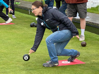 Woman bowling at the open day in May 2022