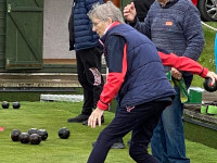 Woman bowling at the open day in May 2022